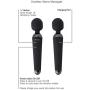 Cordless Wand Massager - Strong Therapeutic Vibration - Full Body Massage - Sore Muscle & Sports Recovery - Rechargeable - Waterproof - Personal Mini Handheld for Neck Back Shoulder - Black