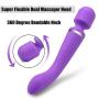 Upgraded Powerful Rechargeable Handheld Wand Massager, Waterproof with 8 Powerful Multi Speed, 20 Strong Patterns, Rechargeable Body Handheld Massager for Muscle Aches and Sports Recovery, Purple
