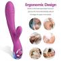 Classic Dildo Vibrator by ALOFA Waterproof Rabbit Vibe Clit G Spot Stimulator with 10 Powerful Vibration Modes Quiet Personal Bunny Vibrator Erotic Sex Toy Rechargeable (Purple)