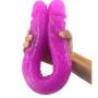 Fistsunbook 18in Douable Dǒng Headed Dual Sided Massager for Women Double Pleasure Purple PVC Toy fistsunbook
