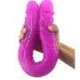 Fistsunbook 18in Douable Dǒng Headed Dual Sided Massager for Women Double Pleasure Purple PVC Toy fistsunbook