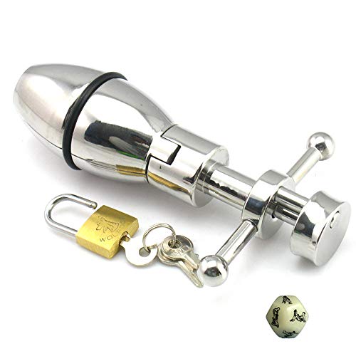 Metal Anal Plug, Adjustable Size, Anal Dilator, Buttplug Dilos Sex Toys for Men and Women, Torture/Fetish/Restraints/Slave/BDSM/SM,A