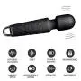 Destary Handheld Powerful Whisper Quiet Personal Cordless Electric Wireless 20 Vibration Models Wand Massager for Neck Shoulder Back Body Relax, Sports Recovery and Muscle Aches Toy Gifts-Black Mini