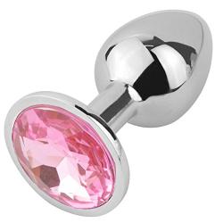 Hmxpls Pink Jeweled Beginners Butt Plug Sex Love Games Personal Massager for Women Men Couples Lover, 0.3 Ounce