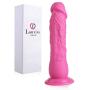 Louviva Realistic Liquid Silicone Dildo, 7" Lifelike Masturbation Sex Toys with Suction Cup for Women (Pink)