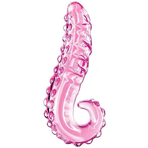 Crystal Glass Pleasure Wand Dildo Penis - AKStore - hand blown glass massager - pink