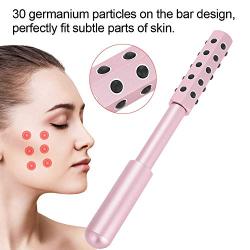 Slimming Massage, Face Roller Massage Stick, Germanium Particles Face Massage Roller Skin Tightening Wrinkle Bar Anti Wrinkle Energy Beauty Bar Stick for Skin Relief Massager (Pink)