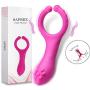 Women G-Spot Rabbit Waterproof Rechargeable 3 Motors Dildo Vibrator - Saprex® Silicone Clitoris Vagina Penis Stimulator Massager Sex Things for Men, Women and Couples #Peach