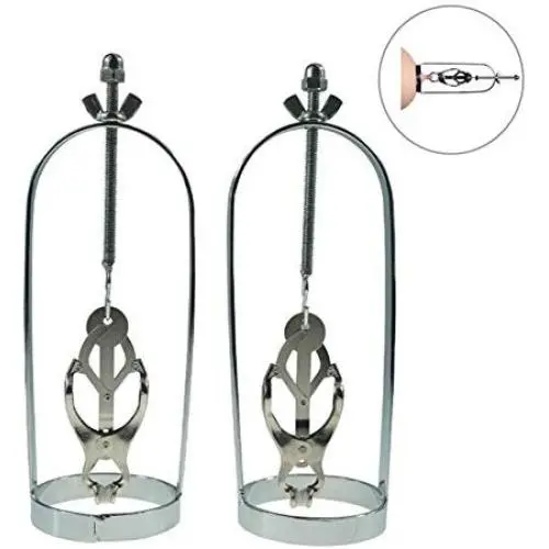 BDSM Nipple Clamps Breasts Cage Heavy Duty Weights Stainless Steel Clover Bra Cage Torture Nipple Clips Stretcher BDSM Nipple Clamps Breasts Cage Heavy Duty Weights Stainless Steel Clover Bra Cage Torture Nipple Clips Stretcher
