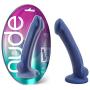 7.25" Realistic Sensa Feel Dual Density Dildo - Platinum Silicone - Cock and Balls Dong - Suction Cup Harness Compatible - Sex Toy for Women - Sex Toy for Adults (Indigo)