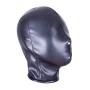 Leather Bondage Mask,Black Full Face Breathable Restraint Head Hood for Adults Sex Toys BDSM Abused Binding Hood