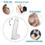 Siminey 8 inch Transparent Dîldɔ Flexible Waterproof with Strong Suction Cup Massager for Female