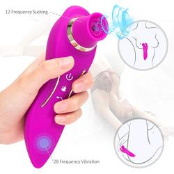 Cli^torial Sucking Toy for Women,12 Sucking Modes with Heating Tongue Vibrating Toy & Simulator with 28 Speed Vibration T-Shirt