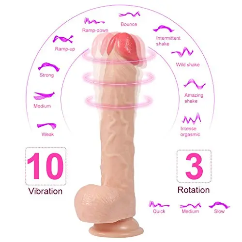 Lfcmf Fun Toy Vibrator with 10 Power Vibrate 360° Rotating Role Play Personal Pleasure Toy Reality Lfcmf Fun Toy Vibrator with 10 Power Vibrate 360° Rotating Role Play Personal Pleasure Toy Reality