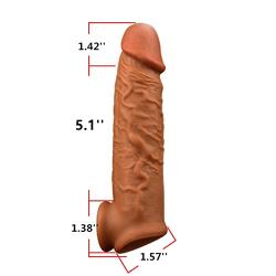 Penis Sleeve Reusable Condoms for Men Penis Enlargement Delay Ejacuation Trainer Penisring Condones Safer (B)