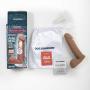 Doc Johnson Noches Latinas - ULTRASKYN - Pene Real Con Testiculos - 6 Inch - Dual Density Dildo with Removable Vac-U-Lock Suction Cup - F-Machine and Harness Compatible - Caramel