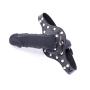 FST Double-Cock Dildo Penis Mouth Gag Mouth Plug Penis Gag with Multi-Function Oral Fixation Mouth Stuffed Bondage Leather Strap On BDSM Adult Sex Toy