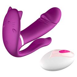 Heating Wireless Remote Control Vibrantor Silicone Waterproof USB Rechargeable 9-Frequency Wearable Toys for Women Couples(Purple)