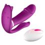 Heating Wireless Remote Control Vibrantor Silicone Waterproof USB Rechargeable 9-Frequency Wearable Toys for Women Couples(Purple)