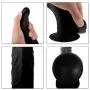 HUOLA Realistic 9 Inch Silicone Soft Ďîldɔ Waterproof Skin Body Massager Tool with Suction Cup for Women Men (Color : Black)