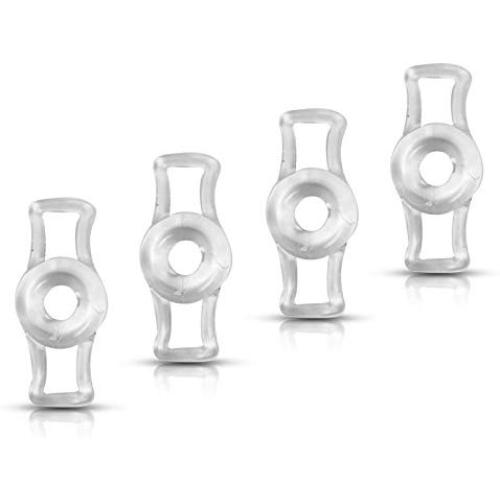 LeLuv Constriction Rings 4-Pack Clear Stretchy Universal for Vacuum Pumps Small