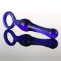Glow Castle Crystal Glass Pleasure Wand Dildo Penis - Dark blue love