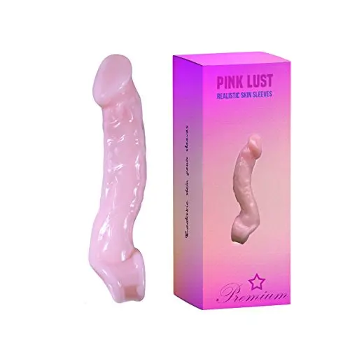 Pink Lust Penis Cock Sheath Sleeve Enhancer Extender Enlarger, Natural Pink Lust Penis Cock Sheath Sleeve Enhancer Extender Enlarger, Natural
