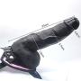 MXYLYM9 Strǎpǒn Dǒngs, Such As A Raw Glans Penis Simulation Big Head Health Bendable Suction Cup Base PVC+ Artificial Leather Pants (L:23cm, W: 5.5cm) Black