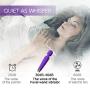 Mini Wand Massager, Fovel Wireless Cordless Portable Small Size Handheld Powerful Massage for Back Neck Shoulder 5 Vibrations & 5 Intensities Silent Waterproof USB Chargeable,Purple Rose