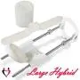 LeLuv Large White Slider Hybrid Penis Extender Adjustable Length Platinum Threaded Rods with Wide Strap and Basic Securing Options