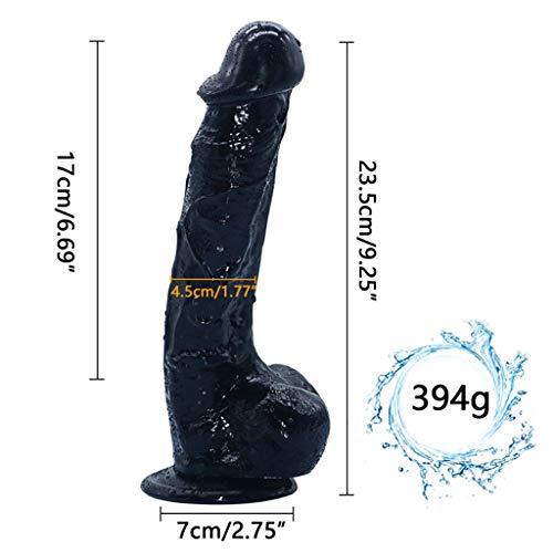Wushuangyu Realistic Dîldɔ with Suction Cup Ultra Soft for Women Men Couples - Vibrant Toy (Color : Black)