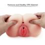 Pussy Ass Male Masturbator with Built-in Cock Ring - Adorime 3D Realistic Butt Anal Stroker and Virgin Vagina Love Doll Sex Toys for Men Masturbation with 2 Holes (4.06 pounds)