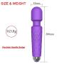 Mini Wand Massager, Personal Handheld Electric Cordless Body Massage Wand Powerful Vibrate Rechargeable Waterproof Wand - 20 Pulsation 8 Speed, Calypso Purple