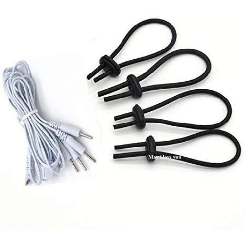 Adult Masturbators EStim Monopolar Conductive Loops Rings Electro Sec Penis Stimulation Rubber Tube TENS Sec