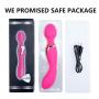 G-Spot Waterproof USB Rechargeable Dual Motors Dildo Vibrator for Clitoral Stimulator, 10 Powerful Vibrations for Wand Massager Stick, Adult Sex Toys for Women Men Male Female Couples Play, Pink