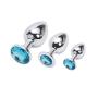 Loveria three Anal Plug Sex Love Games Toys Super Quality Stainless Steel Ass Plugs Jewelry Kinkys Personal Massager for Women Men Couples Lover,Great gift (Light blue)