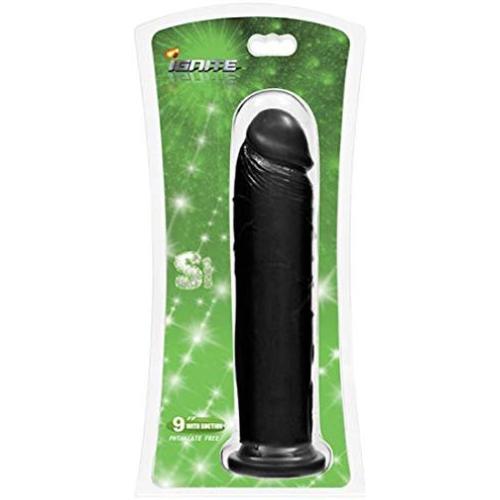 Si Novelties Cock with Suction, Black, 9 inch, 16 Ounce