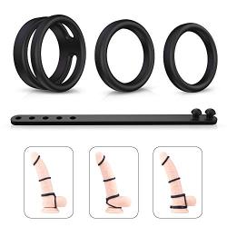 4 Pack Penis Ring Set for Men, Adjustable Multi-Functional Cock Rings Set for Penis Erection Stronger – KAVAL Male Sex Toy