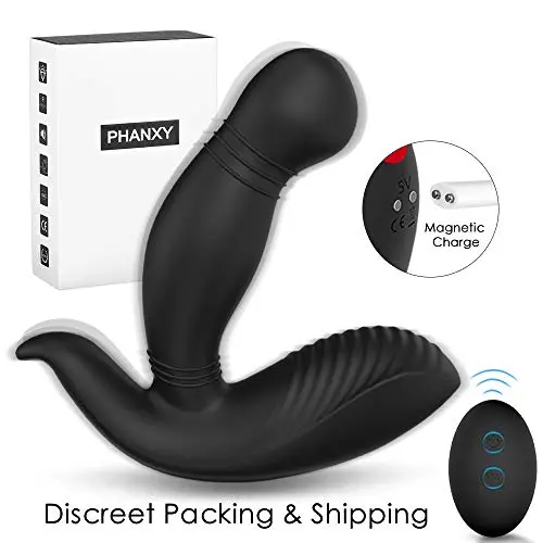 PHANXY Newest Vibrating Prostate Massager with Magnetic Charge Remote Control 9 Speeds Rechargeable G Spot Vibrator Waterproof Anal Sex Toy for Men Women and Couples PHANXY Newest Vibrating Prostate Massager with Magnetic Charge Remote Control 9 Speeds Rechargeable G Spot Vibrator Waterproof Anal Sex Toy for Men Women and Couples