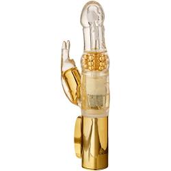 CalExotics 7-Function Platinum Jack Rabbit Vibrator With Rotation - Waterproof Vibe Sex Toys for Couples - Adult Hands Free G Spot Massager - Gold