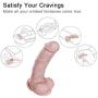 BOMBEX FDA Approved Realistic Dildo - Silicone Vagina Sex Toy With Strong Suction Cup Base,Flesh Dong,8.2 Inches