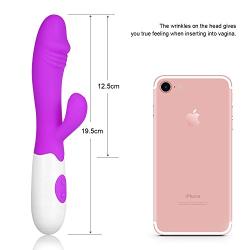 Portable 30-Speed Vibrating Silicone Waterproof G~Spôt Vîb~rá~törs Dual Vibration Home Personal Fitness Massage -Purple