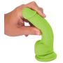 Lickerlish Tripp 6.2" Premium Silicone Dildo Neon Green with Suction Cup, 0.4 Pound