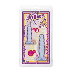 Doc Johnson Crystal Jellies - Anal Delight Trainer Kit - Small-Large - Suction Cup Base - Clear