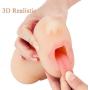 Male Masturbator Oral Blow Deep Throat Job,3D Lifelike Vagina and Mouth with Teeth Tongue Pussy Pocket for Male Sex Toys for Men