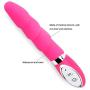 Loveria Vibrating Multispeed Silicone Lovers Ribbed Screw Thread Dildo 100% Pure Medical Grade Silicone Waterproof 10 Powerful Functions G-spot Vibrator Sex Toy for Adults(Pink)