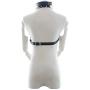 YoungGuor Womens Faux Leather Harness Collar Cupless Bra Open Mouth 2 Pcs Lingerie Set Role Play Costumes