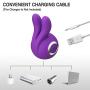 G Spot Rabbit Vibrator with Bunny Ears Silicone Rechargeable Dildo Vibrator Clit Stimulator Finger Vibration Ring Sex Toys Massager with Quiet Dual Motor 10 Vibration Modes for Women Couple