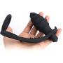 Anal Vibrator 10 Speed Prostate Massager Vibrating Anal Plug Silicone Waterproof Sex Toy with Two Erection Enhancing Vibrating Cock Ring and Testis Ring for Woman or Man (G-Spot Stimulation)