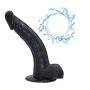 Ieshabrook-6 Realistic Dick, Lovely Wand Massager Safety Material Couple Wand Black PVC Material（21cm/8.26“）